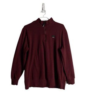 Bench Men's Burgundy 1/4 Zip Sweatshirt